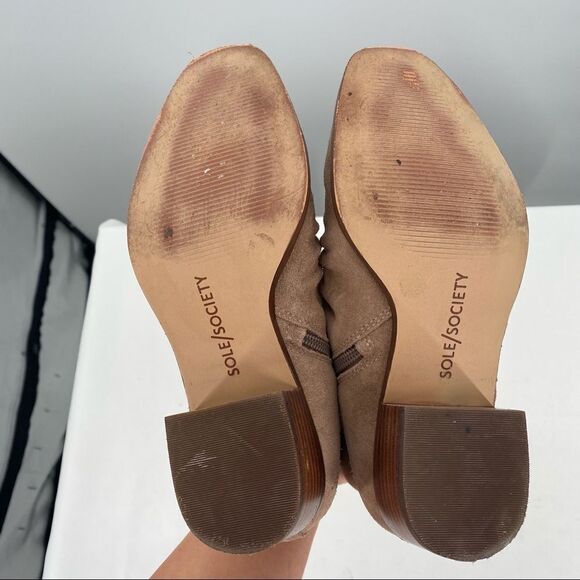 SOLE SOCIETY Suede Tan Ankle Boots - Picture 10 of 11